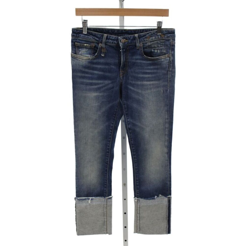 R13 Women Skinny Jeans Blue Cotton Blend Mid Rise Inseam 24 Size 27